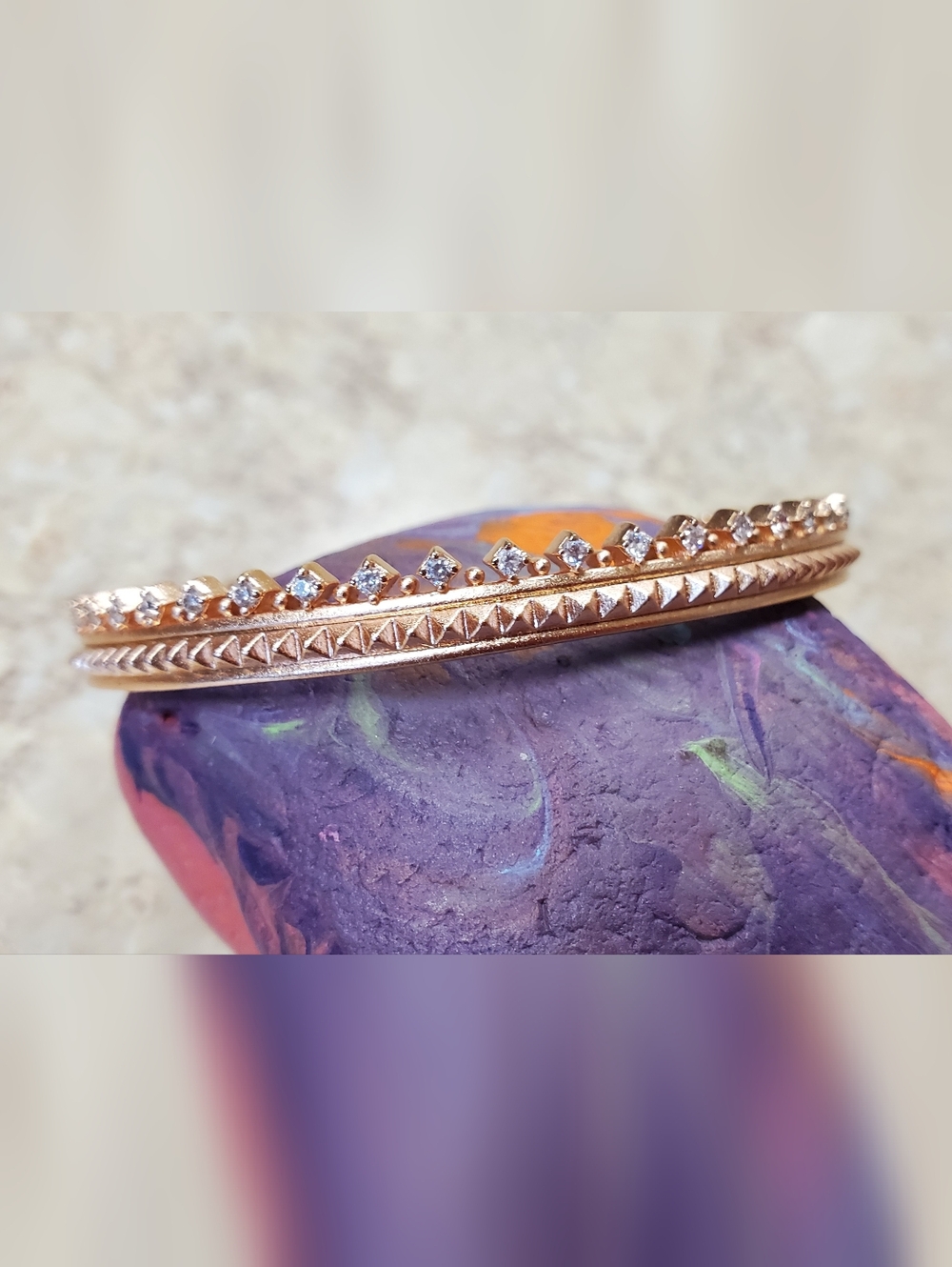 Kendra Scott Rose Gold Crystal Mary Caroline Bangle